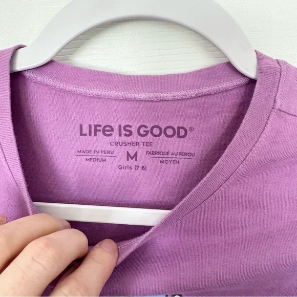 Life is Good Kids' Purple Crusher Tee Shirt MEDIUM - Picture 2 of 4